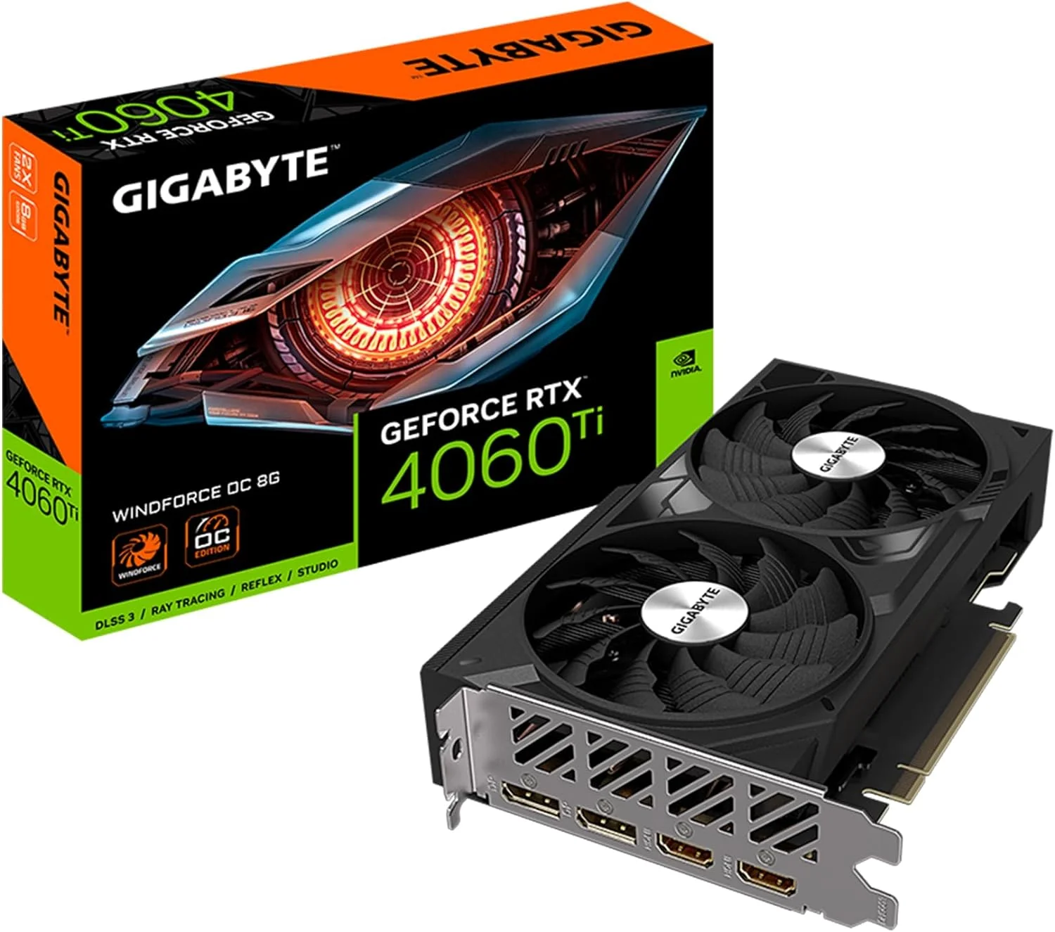 TARJETA DE VIDEO GIGABYTE RTX 4060 TI WINDFORCE OC 8GB GDDR6 DLSS3 PCI-E 4.0