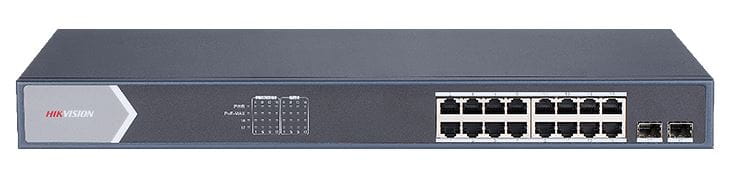 SWITCH HIKVISION ADMINISTRABLE 16 PUERTOS GIGABIT POE+2 SFP