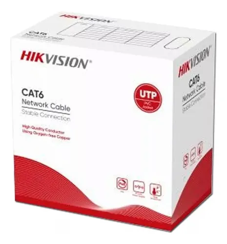 CABLE UTP HIKVISION CAT6 305M 24AWG INDOOR 100% COBRE BLANCO