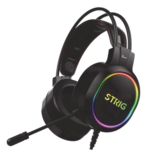 AUDIFONO CON MICROFONO STRIG BLANCO GRIS USB 7.1 RGB
