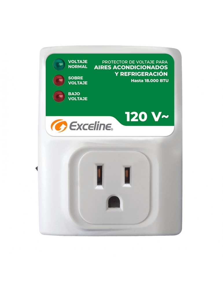 PROTECTOR EXCELINE MONOFASICO ENCHUFABLE 120VAC AIRE ACONDICIONADO Y REFRIGERACION 18BTU