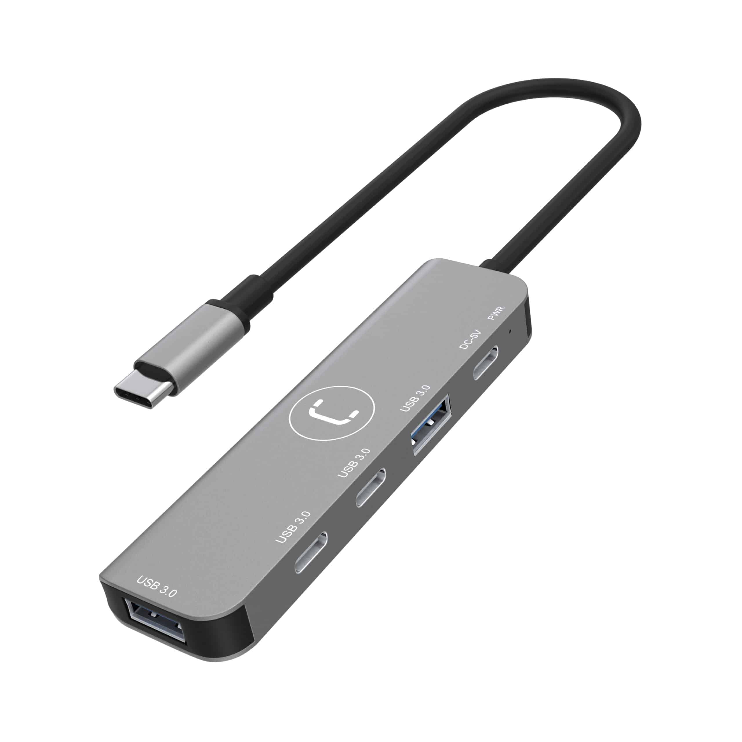HUB UNNO TEKNO TIPO C 4 PUERTOS 2 USB-A 3.0 + USB-C 3.0