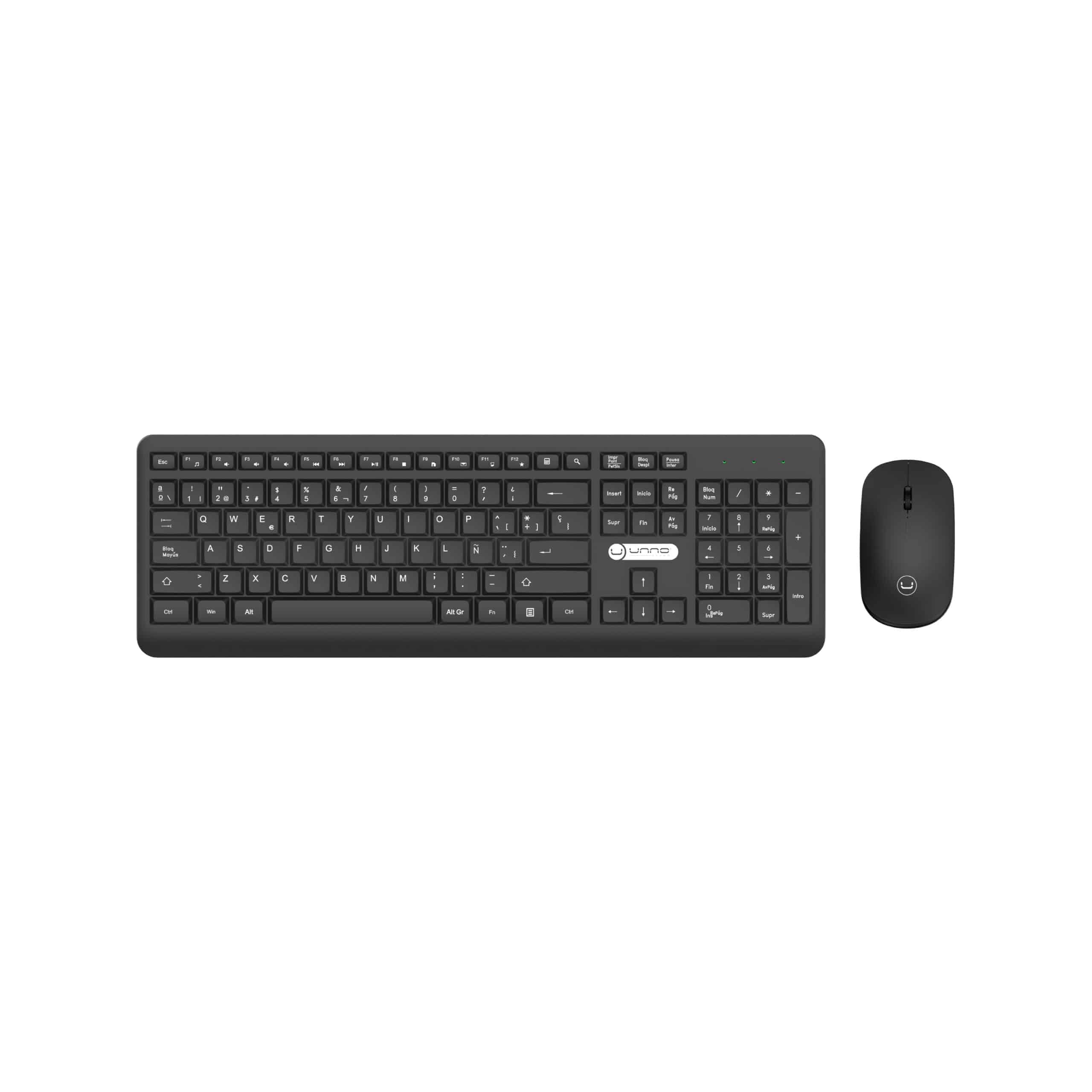 COMBO TECLADO + MOUSE UNNO TEKNO INALAMBRICO 2.4GHZ ESPAÑOL