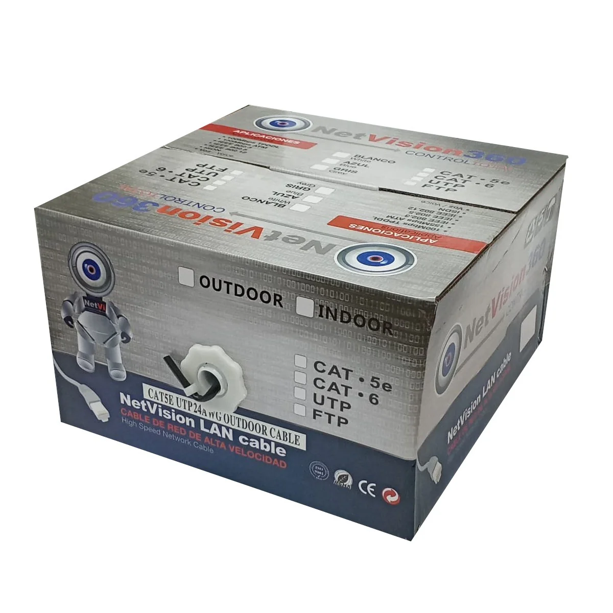 CABLE UTP CAT5E NETVISION 305MTS CCA OUTDOOR
