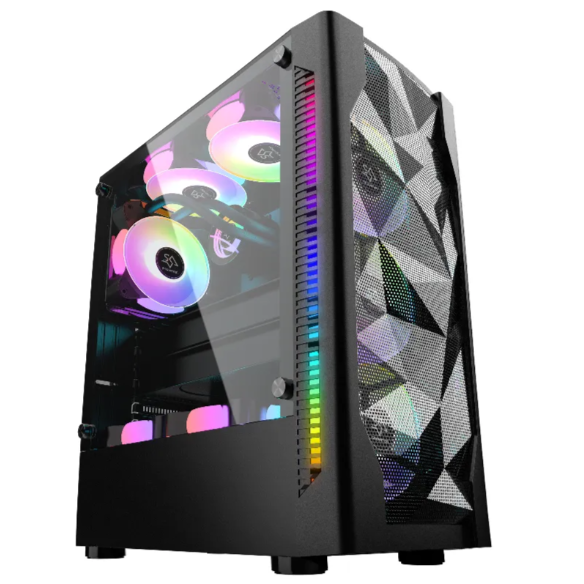 CASE GAMING ATX RGB VIDRIO TEMPLADO SIN FAN SIN FUENTE