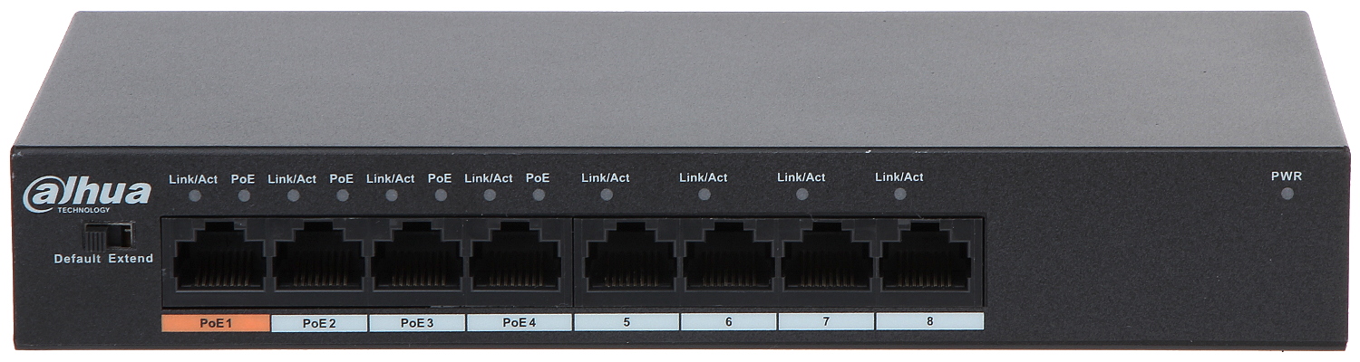 SWITCH DAHUA 8 PUERTOS 4POE 10/100MBPS HI-POE 60W