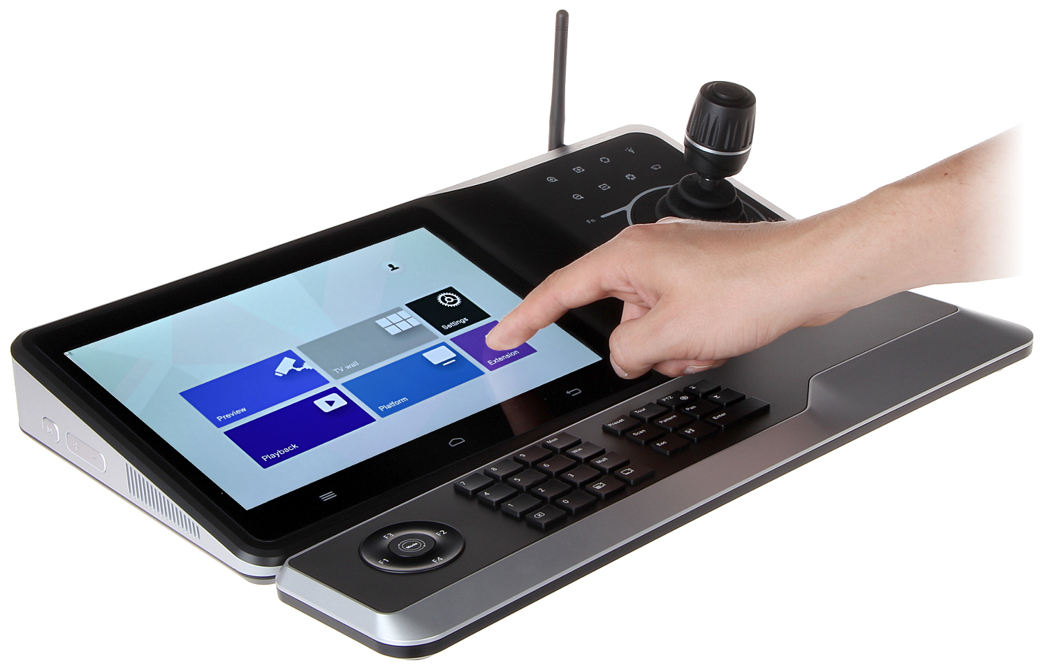 TECLADO JOYSTICK DAHUA IP PANTALLA 10.1" TOUCH CONTROLA DVR / PTZ / SERVIDOR / VIDEOWALL / RJ45 WIFI RS232 RS485 4-AXIS