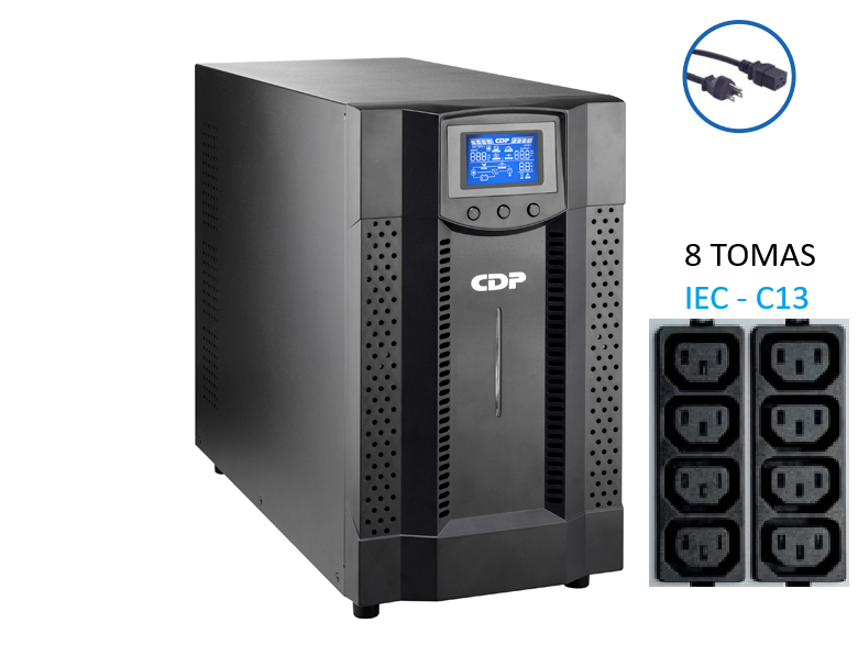 UPS CDP 3000VA/3000W ONLINE SENOIDAL IN-OUT 220V 8T C13